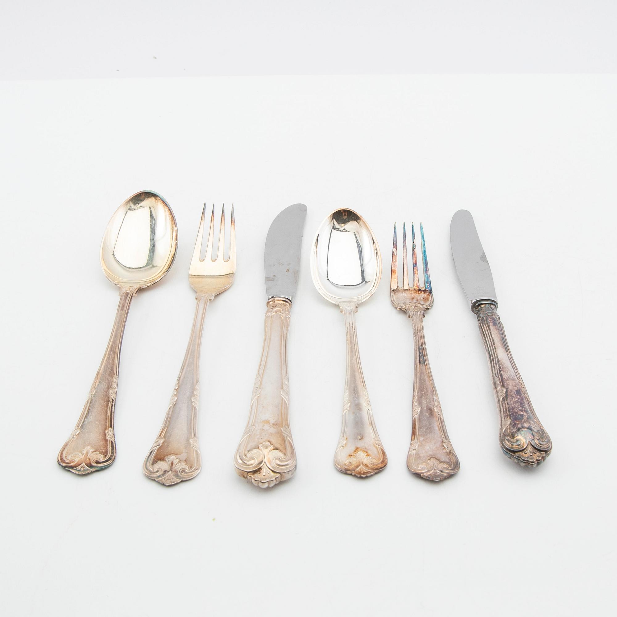 Cutlery set in silver, 89 pieces, Cohr Denmark, mid-20th century.