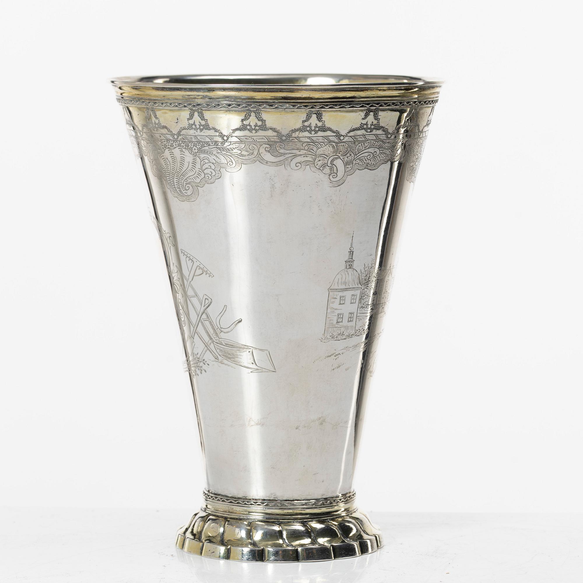 A Swedish parcel gilt silver beaker, mark of Lorens Stabeus, Stockholm 1753.