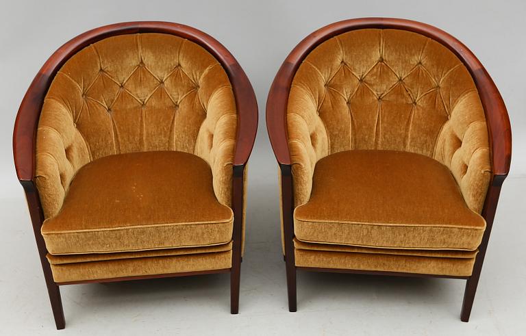 FÅTÖLJER, 1 par, Bröderna Andersson, Ekenässjön, 1900-talets andra hälft.