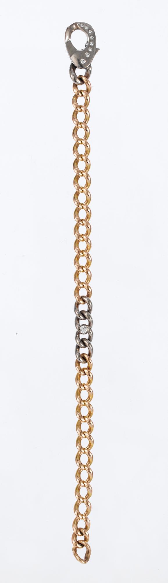 ARMLÄNK, briljantslipad diamant och karbinlås med 8 smådiamanter.