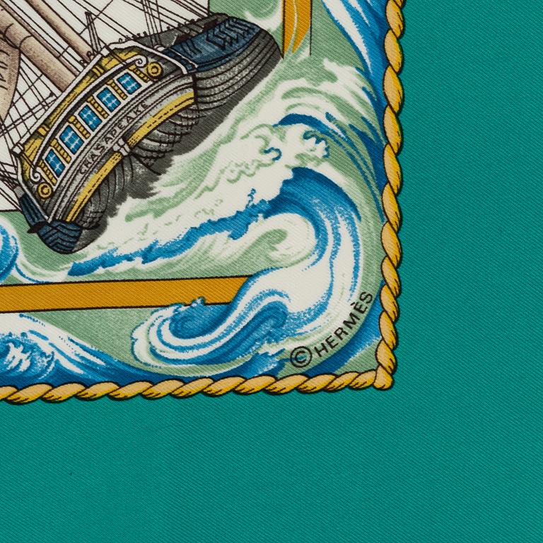 Hermès, two twill silk scarves.