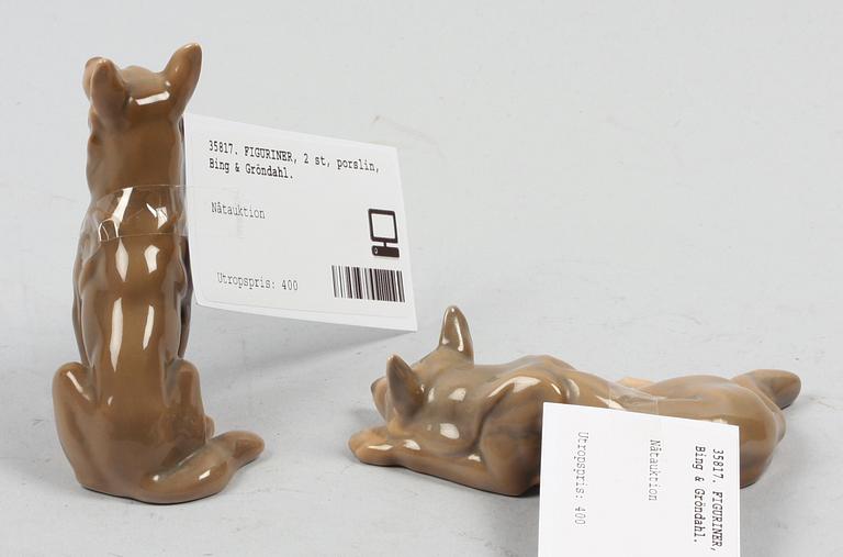 FIGURINER, 2 st, porslin, Bing & Gröndahl.