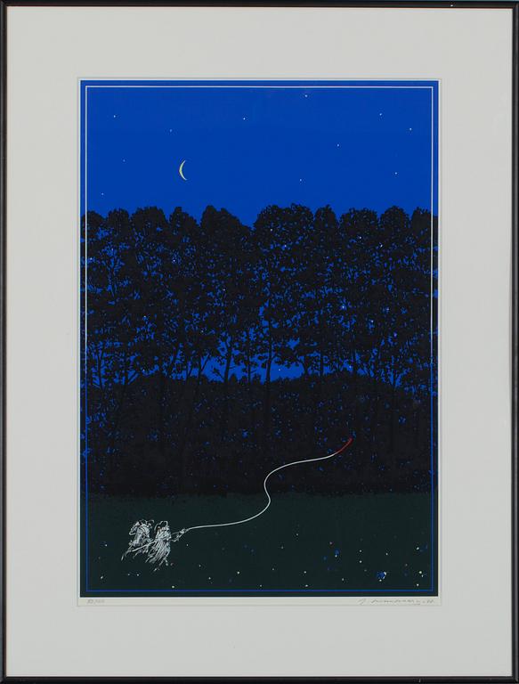 JUHANI LINNOVAARA, serigrafi, signerad och daterad -78, nr. 53/100.