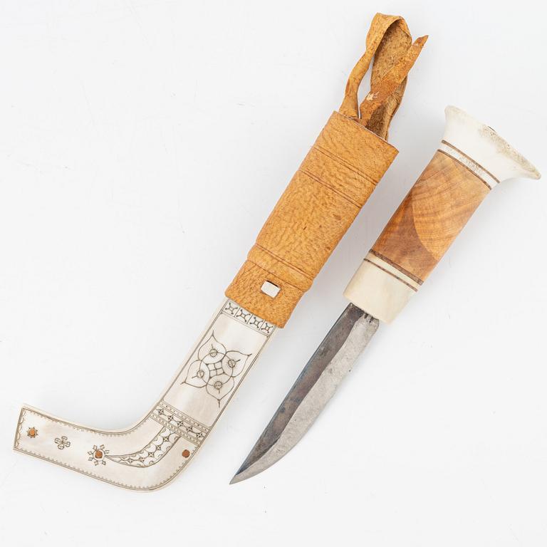 Johan Fankki, reindeer horn knife, signed.