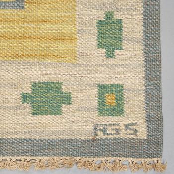 CARPET. Flat weave. 259,5 x 161,5 cm. Signed AGS.