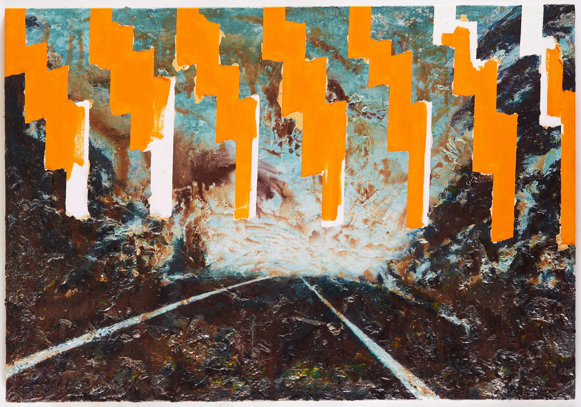 MAX MIKAEL BOOK, blandteknik på duk signerad MM Book och daterad 1991 a tergo.