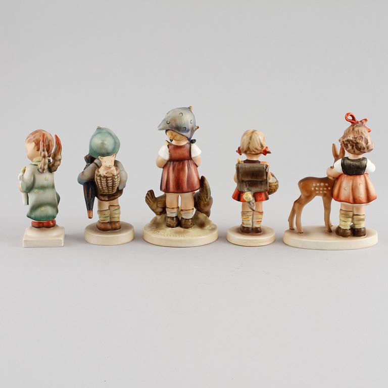FIGURINER, 5 st, Hummel, Goebel, omkring 1900-talets mitt.