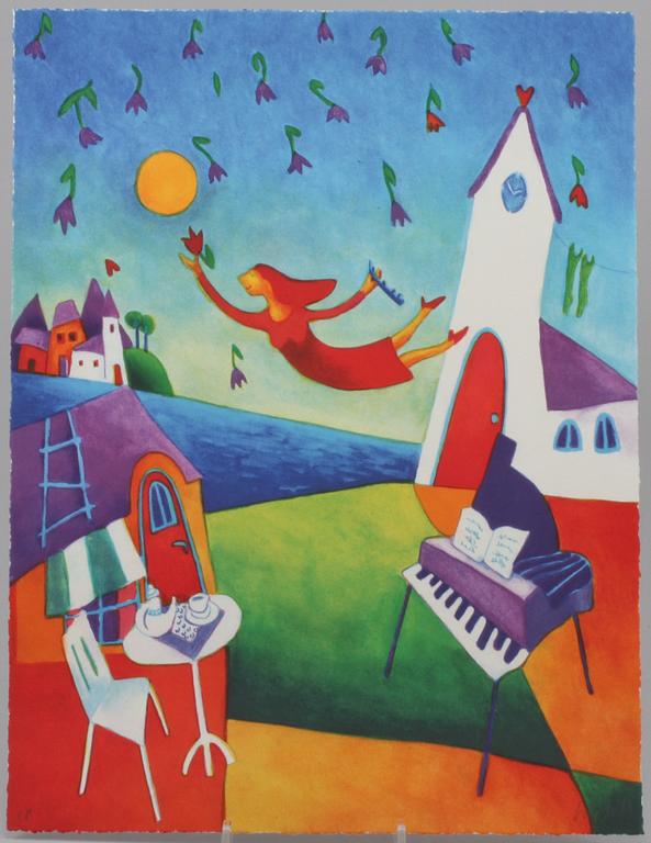 INGRID ROTH, färglitografi, signerad och numrerad EA.