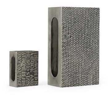 Two Estrid Ericson pewter matchbox cases by Svenskt Tenn.