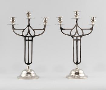 LJUSSTAKAR, ett par, jugendstil, sent 1900-tal.