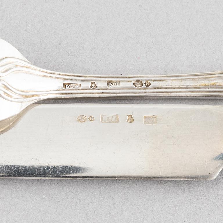 A Swedish Silver Cutlery, model 'Munvig', mark of K Anderson, Stockholm 1915 (120 pieces).