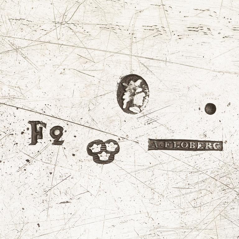 A Swedish 18th century silver dish, marks of Arvid Floberg, Stockholm 1788.