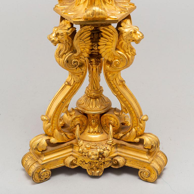 CANDELABRUM, gilt-bronze, 19th century.