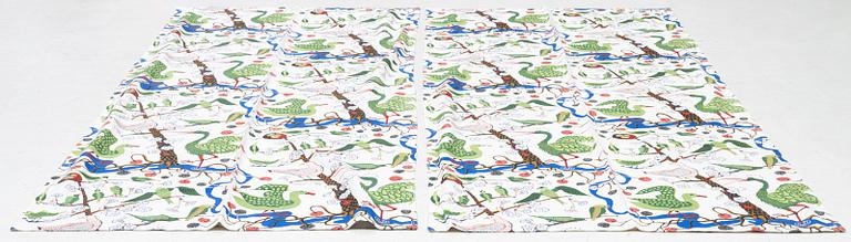 Josef Frank, curtains, a pair, "Green Birds", Svenskt Tenn.