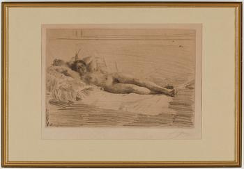 Anders Zorn · ANDERS ZORN, etsning, daterad i plåten 1914. Signerad.