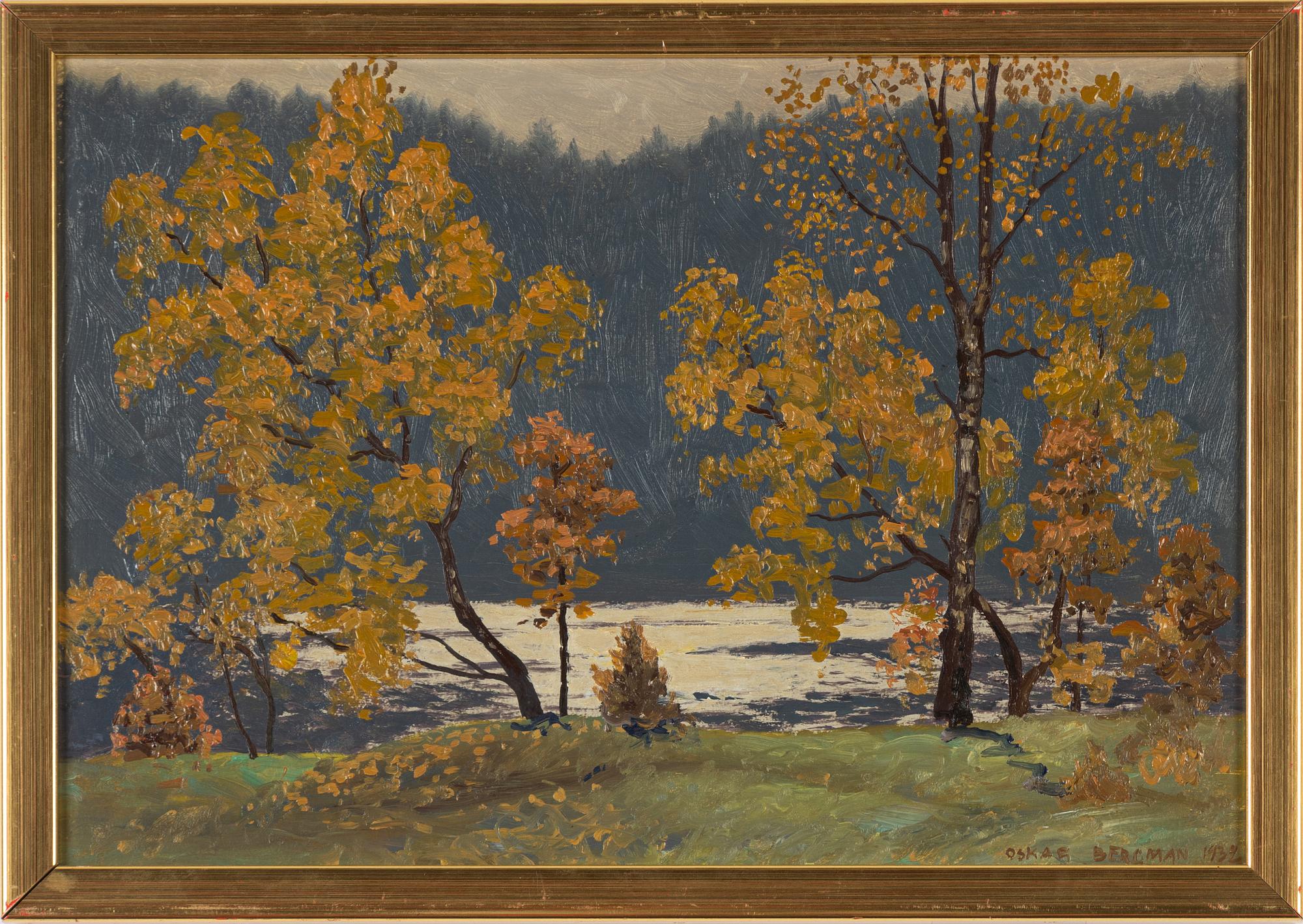 Oskar Bergman, oil on panel, signed and dated 1932.