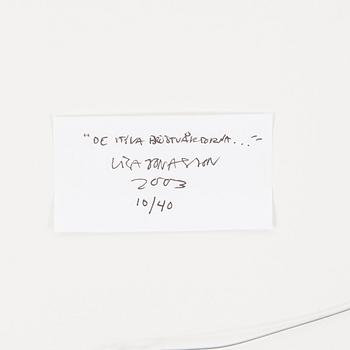 LISA JONASSON, silkscreen in colours, signed and dated 2003 and numbered 10/40 on label verso.
