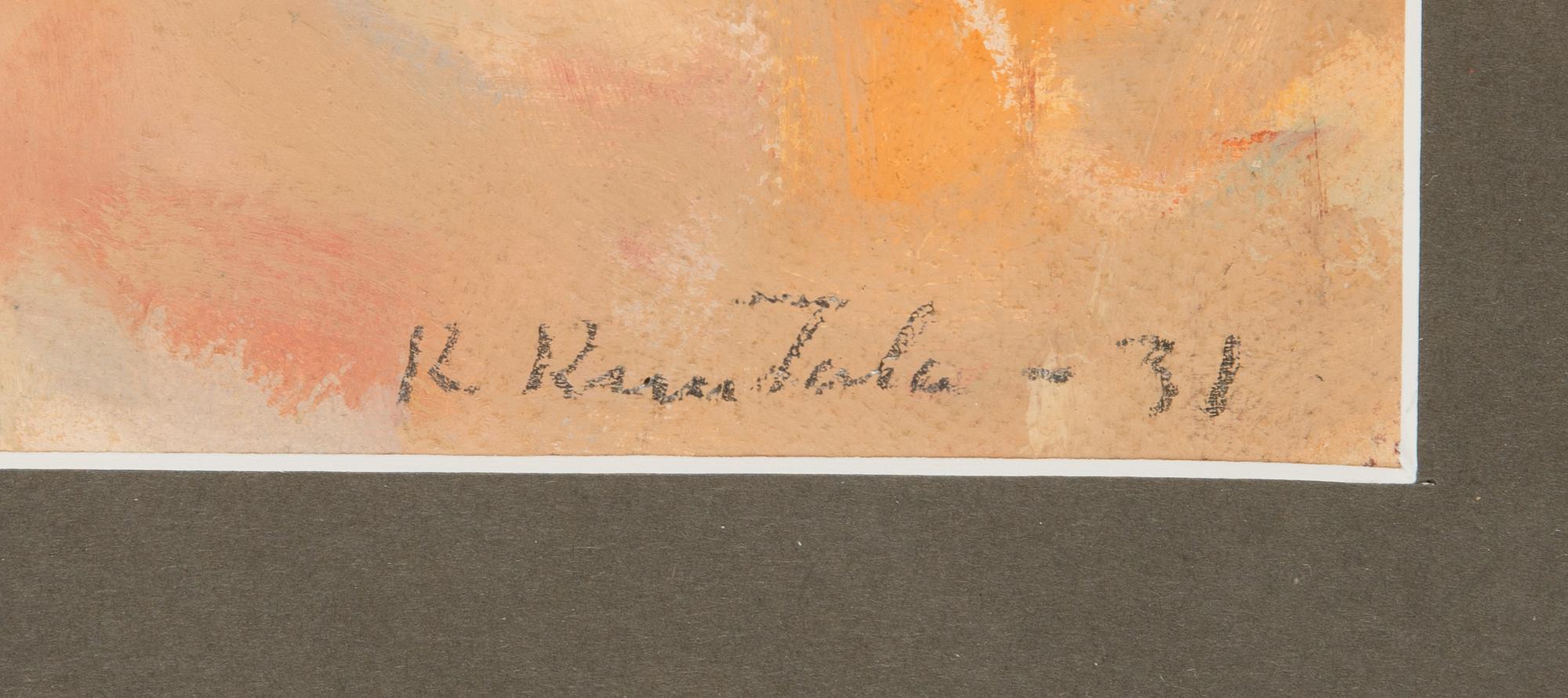 Kalle Kuutola, gouache, signerad och daterad -31.