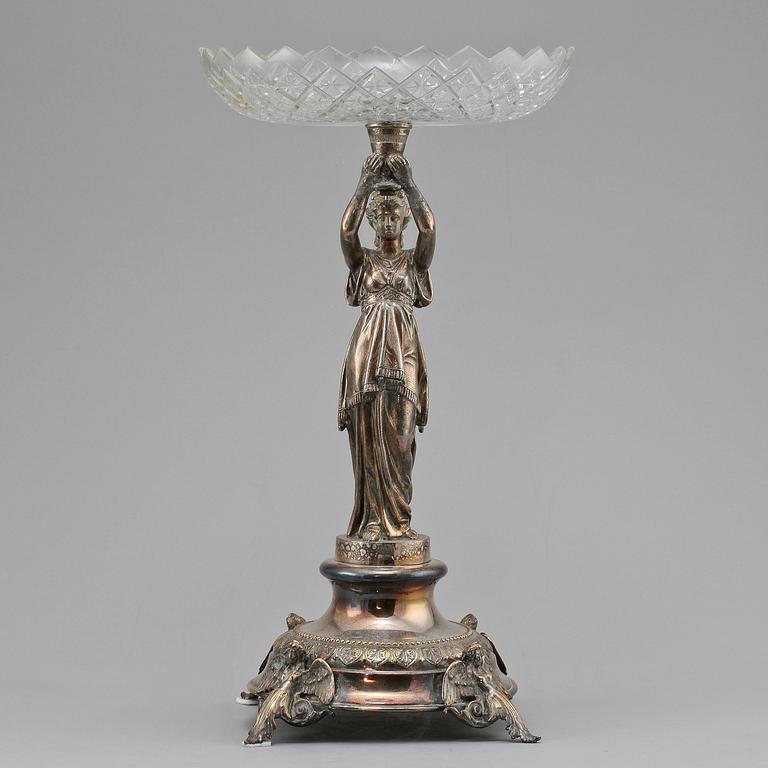 UPPSATSSKÅL, nysilver, omkring sekelskiftet 1900.