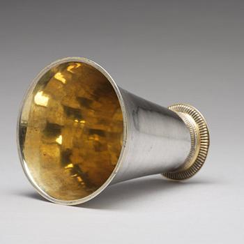 A Swedish 18th century parcel-gilt silver beaker, mark of Peter Gadd, Kristianstad 1776.