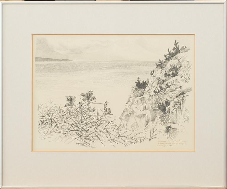 GUNNAR BRUSEWITZ, blyertsteckning. Signerad.