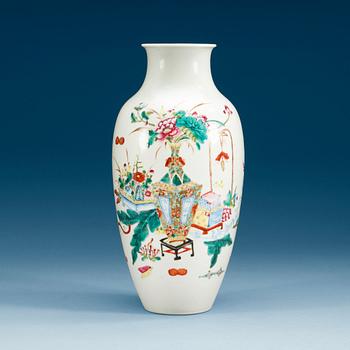 A Chinese famille rose vase, presumably Republic.