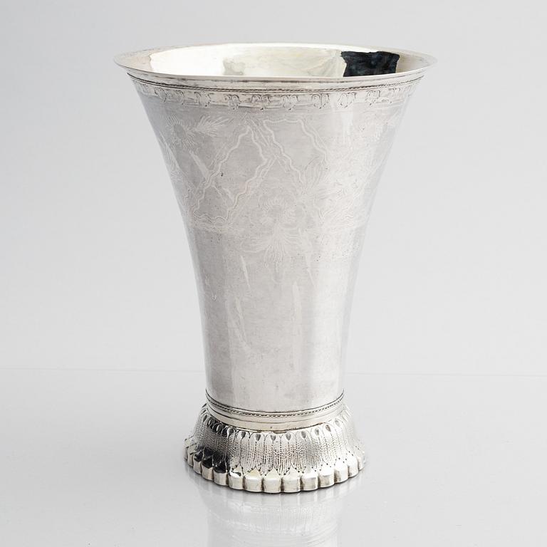 Hans Langberg, bägare, silver, Söderhamn 1799. Sengustaviansk.