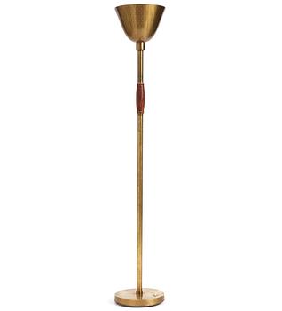 305. Carl-Axel Acking, a brass and leather floor lamp, designed for the Stockholm Association of Crafts in 1939.