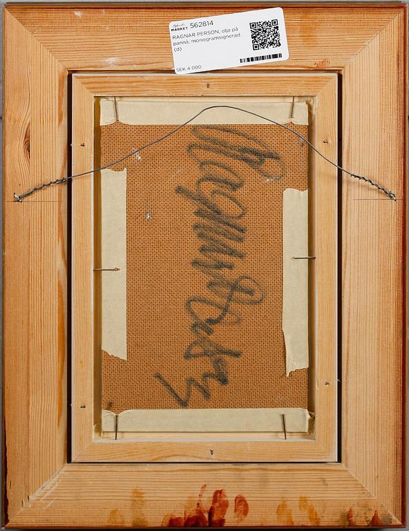 RAGNAR PERSON, olja på pannå, monogramsignerad.