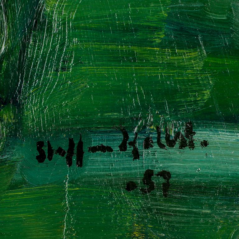 STAFFAN HALLSTRÖM, olja på pannå. Sign o dat 57.