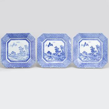 A group with six Japanese blue and white dishes, Meiji Period (1868-1912).