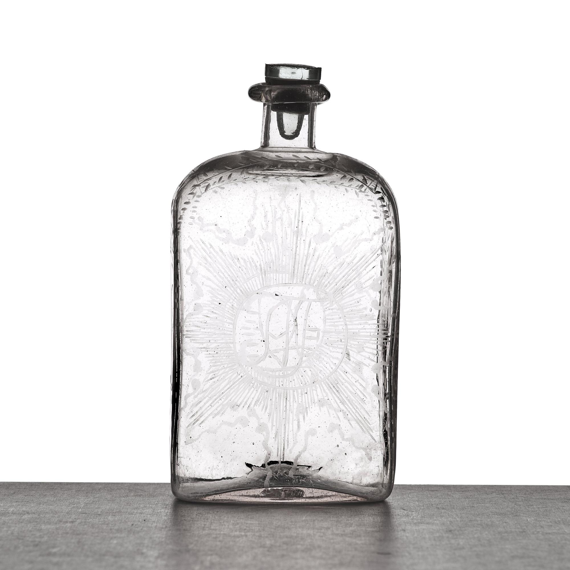 FLASKA/PLUNTA, glas, 1700-tal.