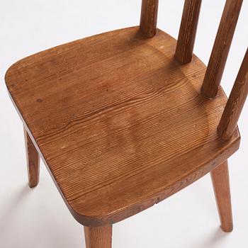 Axel Einar Hjorth, a set of four pine 'Utö' chairs, Nordiska Kompaniet, Sweden 1930s.