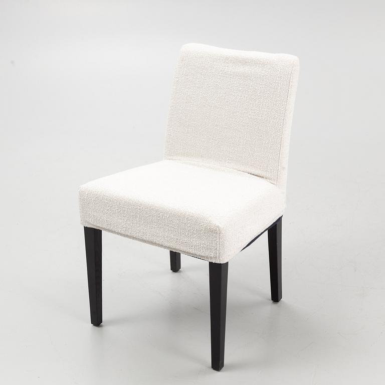 Helene Hennie, a set of ten 'Ranza' chairs, Slettvoll. Upholstered back and seat with removable fabric cover. Bla...