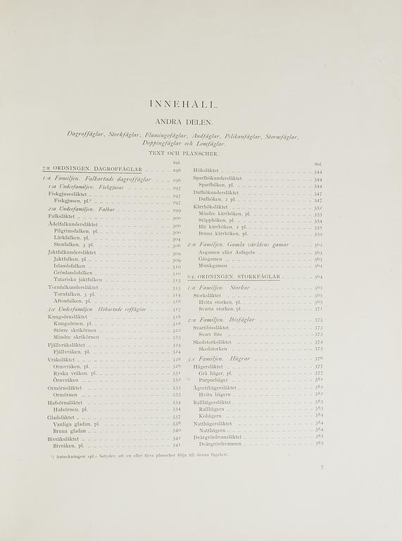 M, W & F VON WRIGHT, boks, 3 volumes, "Svenska fåglar", A. Börtzells tryckeri AB Stockholm, 1927-1929.