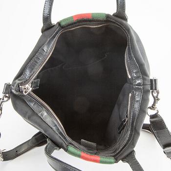 A Techno Web Stripe Canvas Tote  by Gucci.