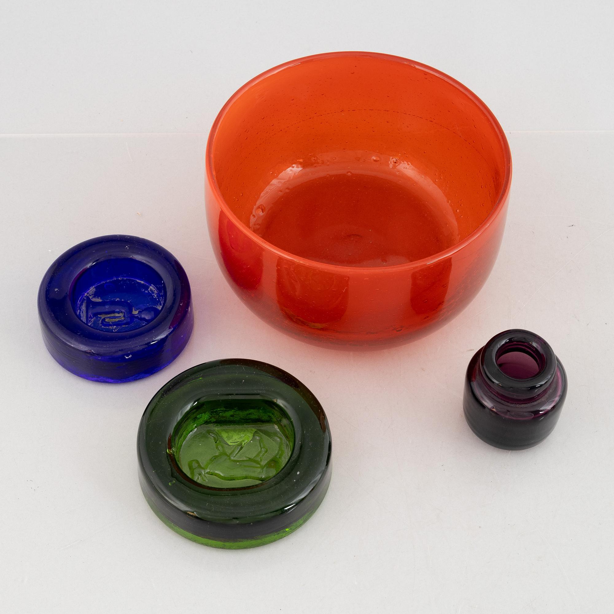 Erik Höglund, collection of glass objects, 17 pieces, Boda.