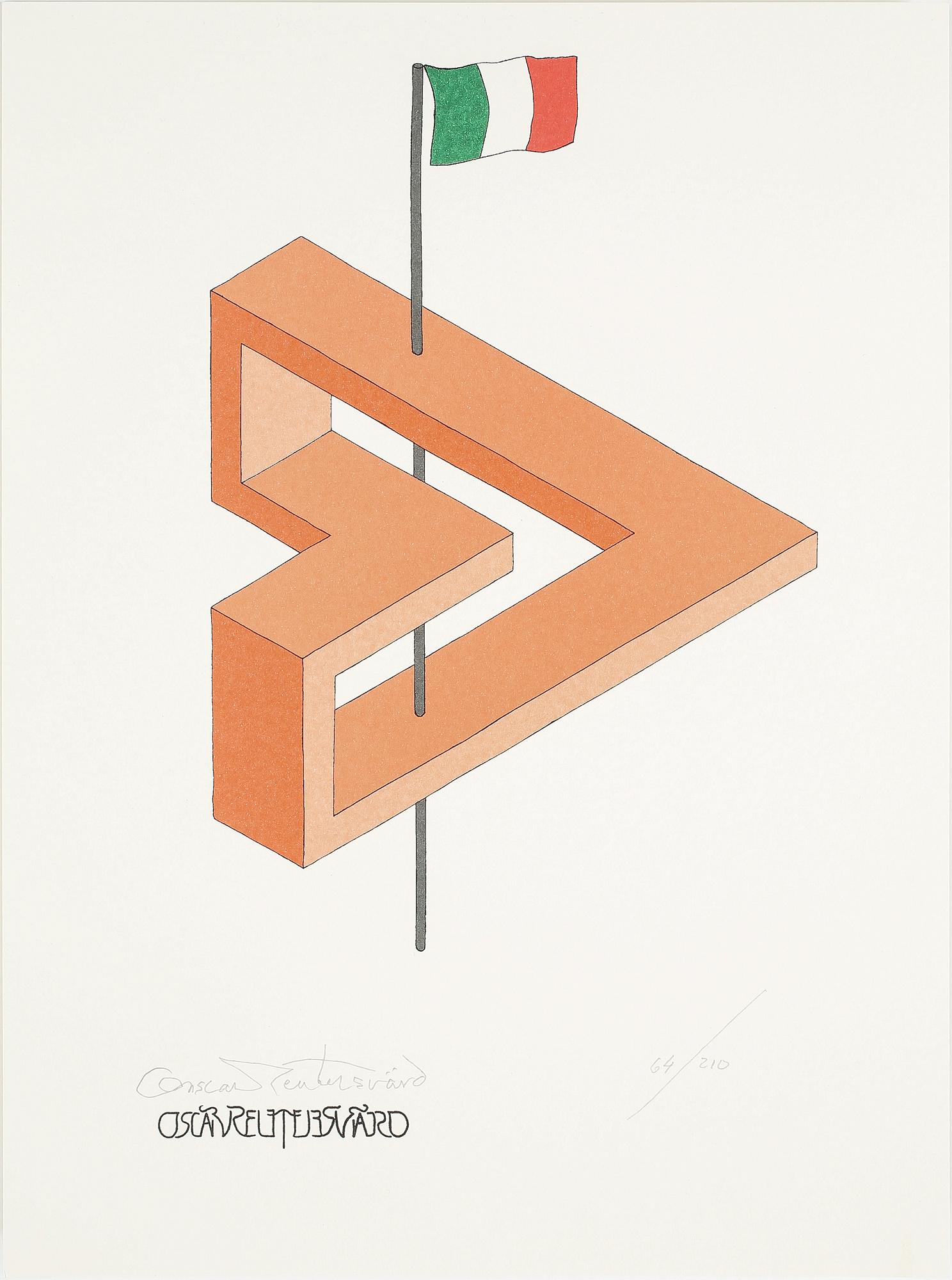 OSCAR REUTERSVÄRD, 14 st, mapp av färglitografier, signerade och numrerade 64/210.