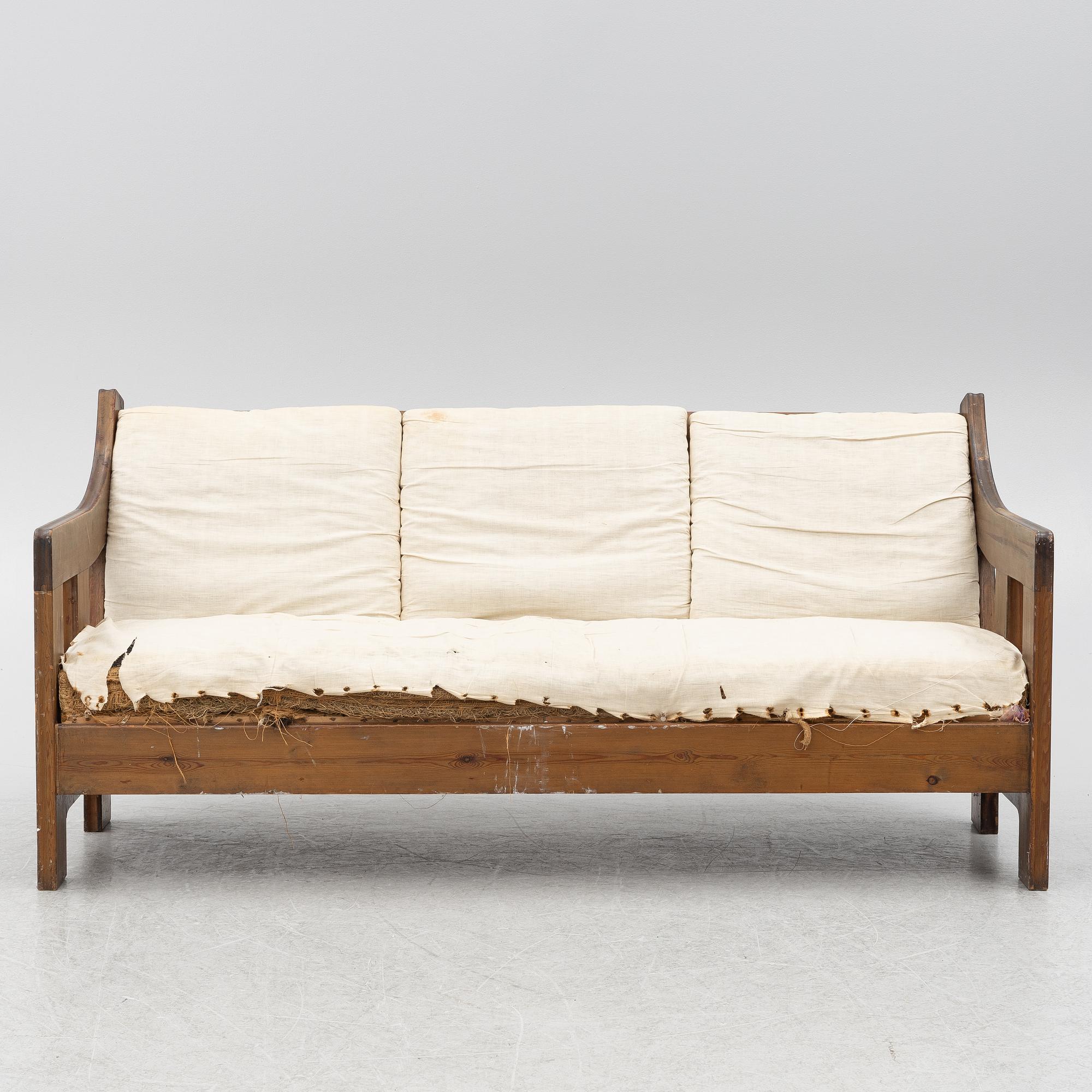 Carl Westman, a stained pine sofa, Sweden ca 1910.