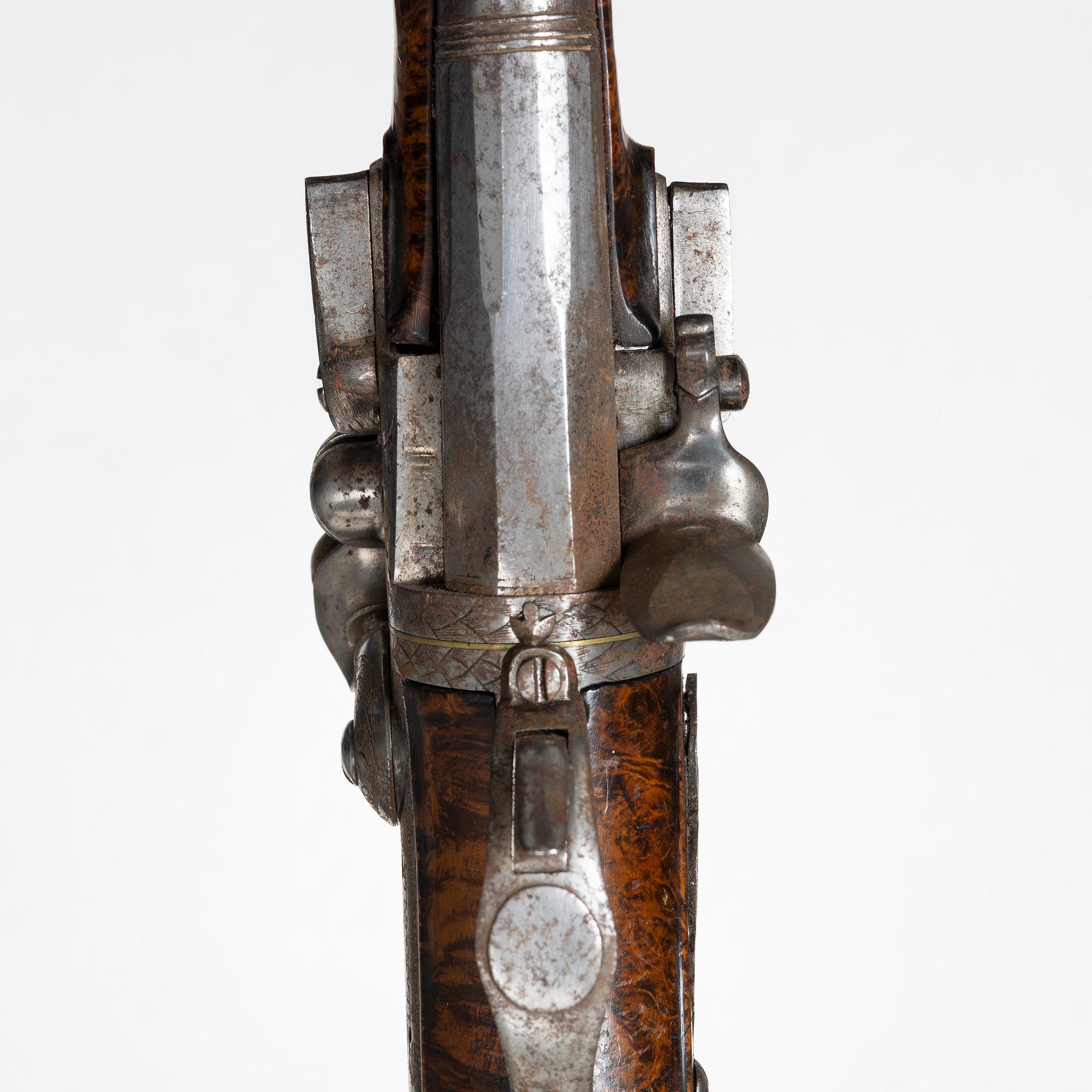 Flintlåspistol, s k Wender, signerad, 1700-talets mitt.
