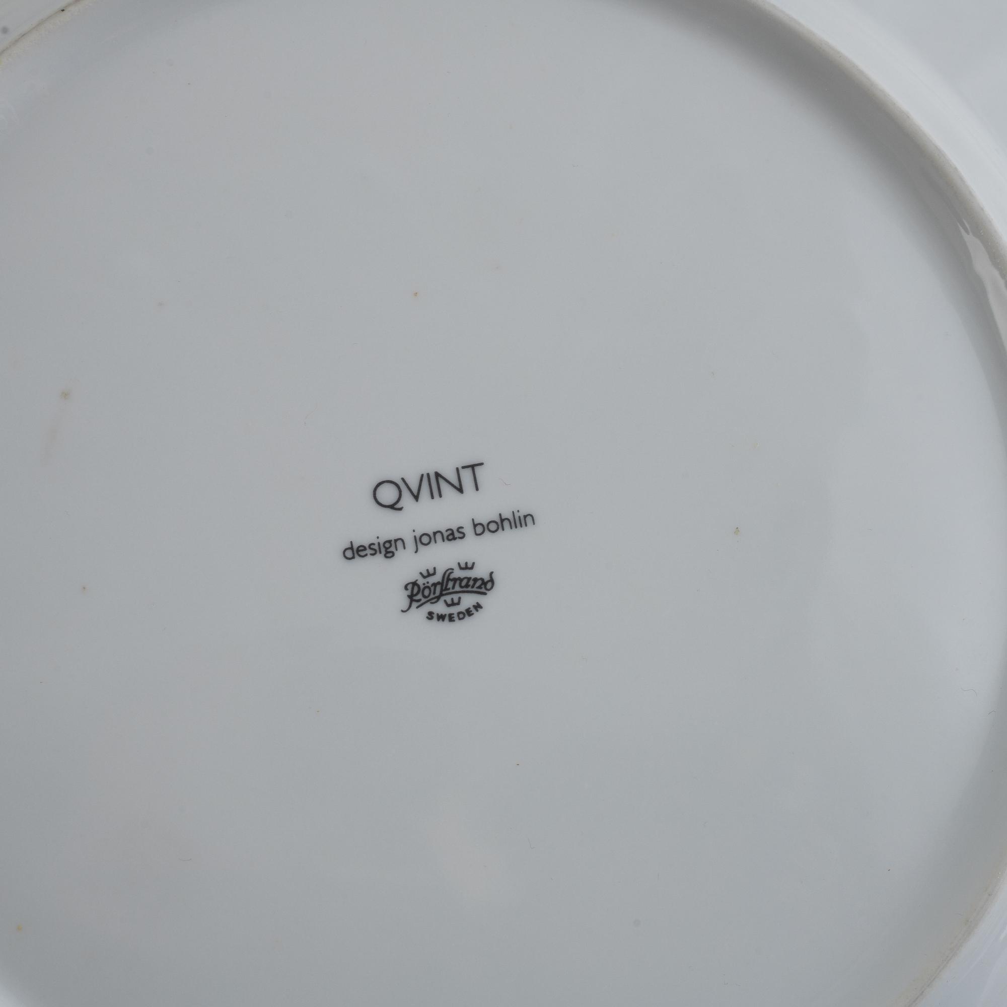 Jonas Bohlin, servisdelar, 26 st, porslin, "Qvint", Rörstrand.