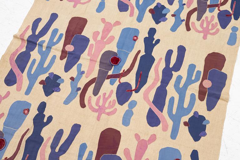 Wiwi Möller-Lindquist, Textile application, signed and dated -53.