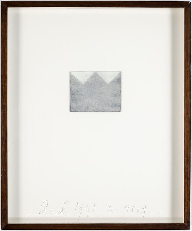 DAWID (BJÖRN DAWIDSSON), "9869", blandteknik på kartong, daterad 1991.