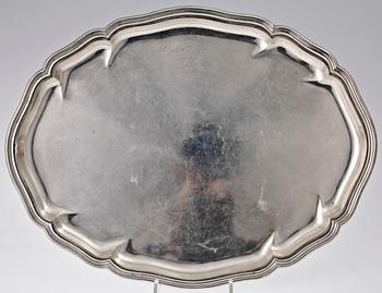KAFFESERVISDELAR, 3+1 delar, silver, rokokostil, GAB, Stockholm 1914. Totalvikt 1900 gram.