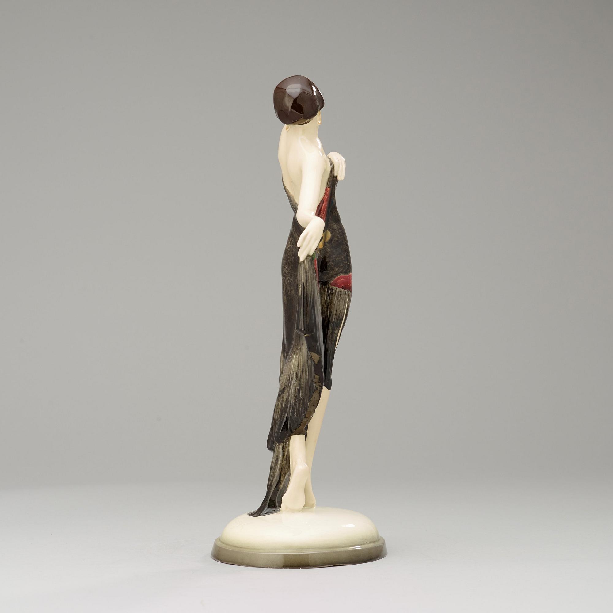 A Josef Lorenzl Art Deco figure 'Spanisher Shawl', Goldscheider, Vienna, model 5822.