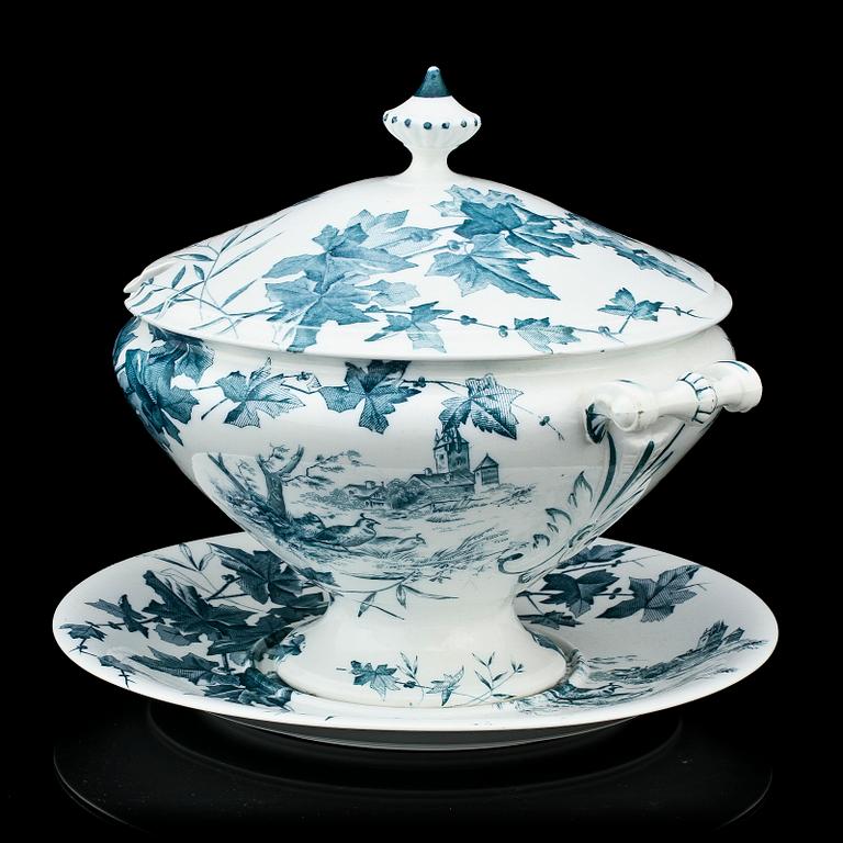 LOCKTERRIN med FAT, flintgods, "Hedera", Gustavsberg, 1900-talets första kvartal.