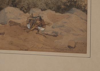 JULES SCHAUMBURG, akvarell, signerad och daterad 1866.