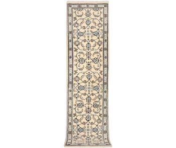 A Nain runner, part silk, c. 288 x 64 cm.