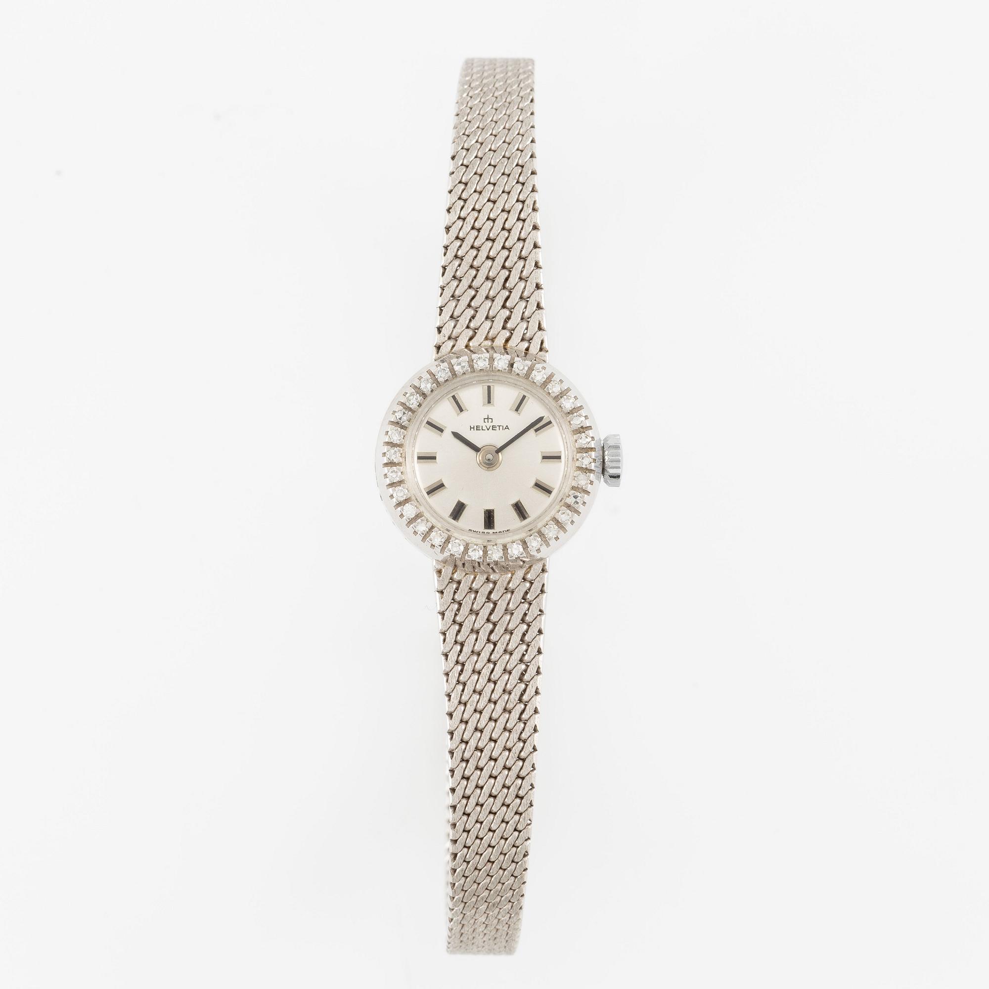 Helvetia, wristwatch, 18K white gold with diamonds.