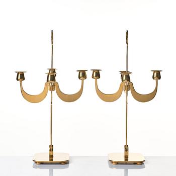 Josef Frank, a pair of brass candelabra by Svenskt Tenn, Sweden 1950's, model nr 2663.
